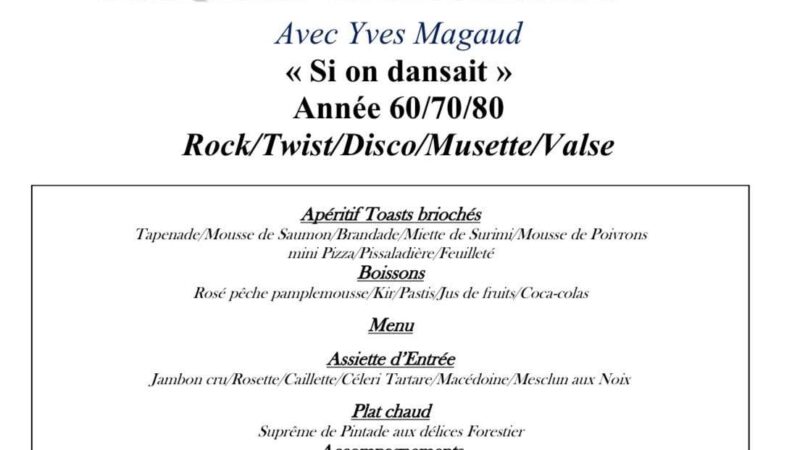 Repas dansant 1 février « Si on dansait »