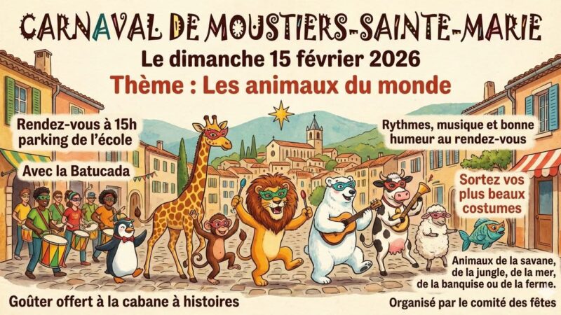 Carnaval Moustiers 15 février Les animaux du monde