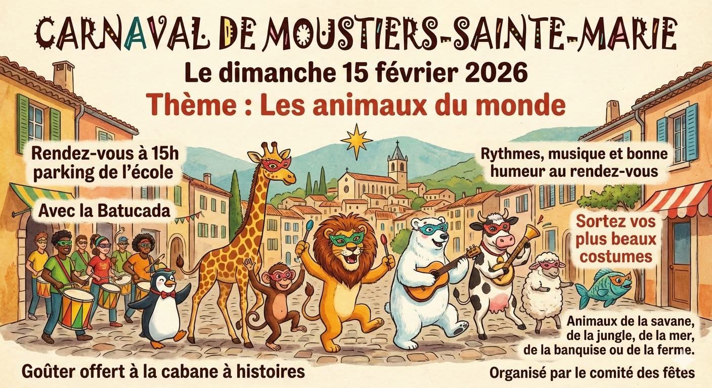 Carnaval Moustiers 15 février Les animaux du monde