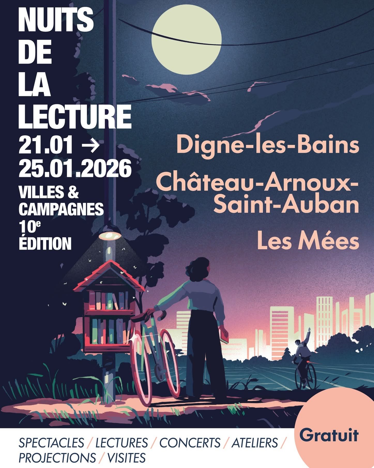 Nuits de la lecture du 21 au 25 janvier Digne château Arnoux Les Mees