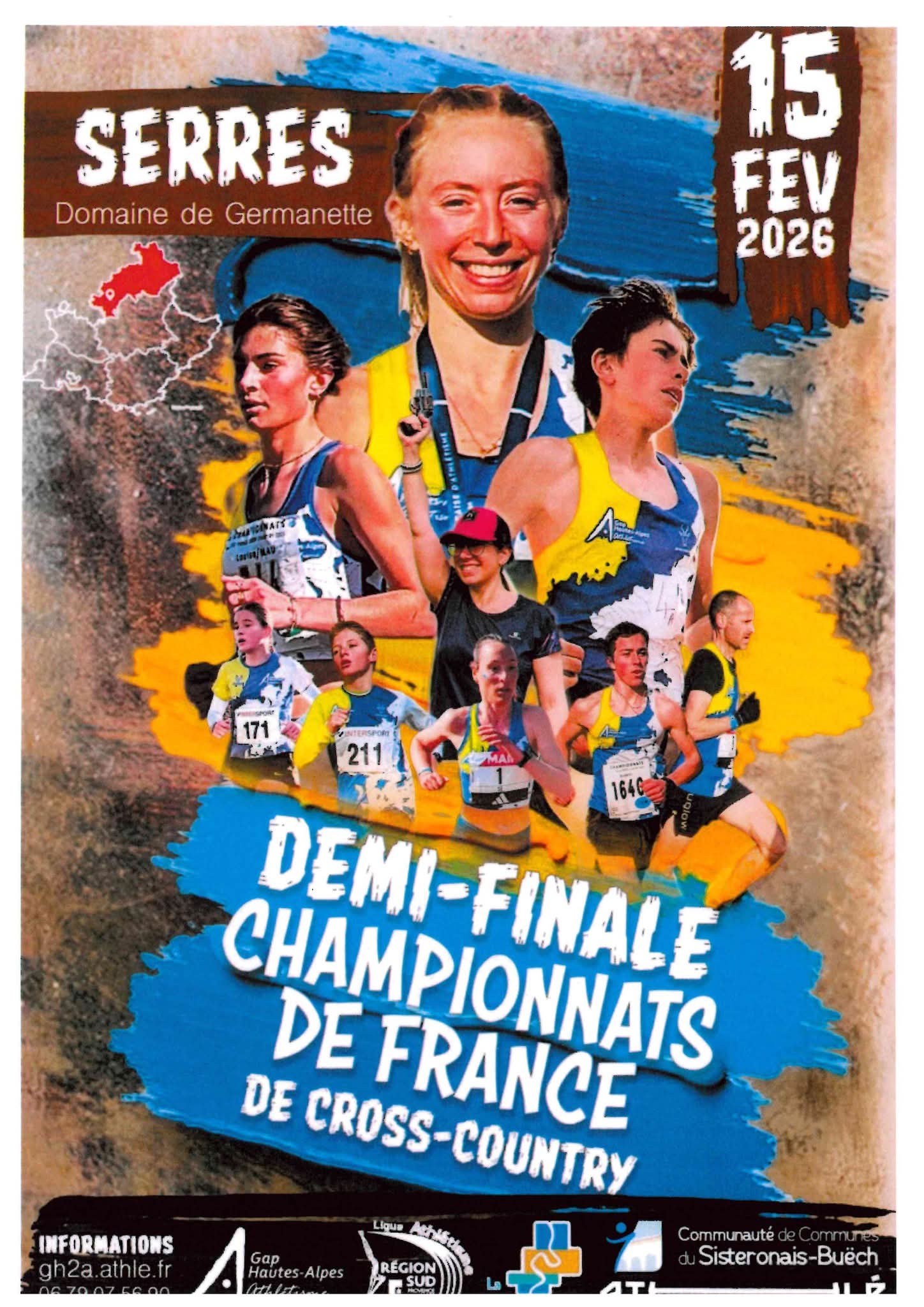 Demi-finale championnats de France cross country 15 février Serres (05)