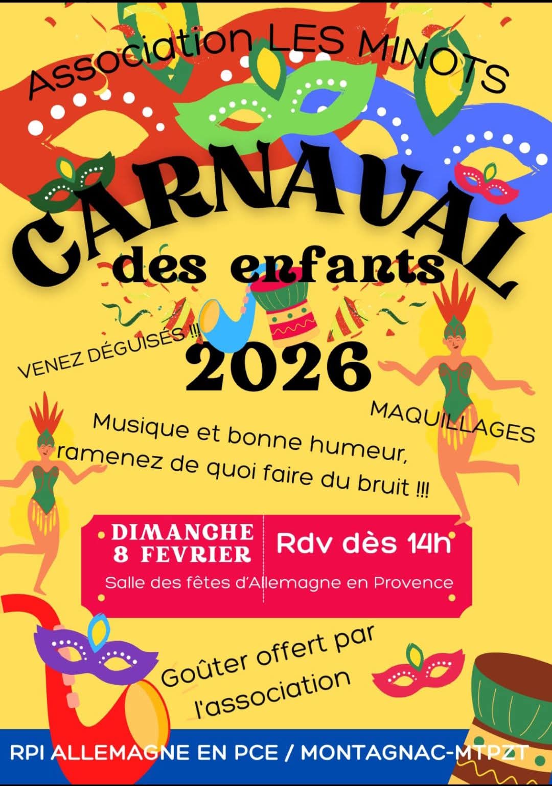 Carnaval des enfants 8 février Allemagne en Provence