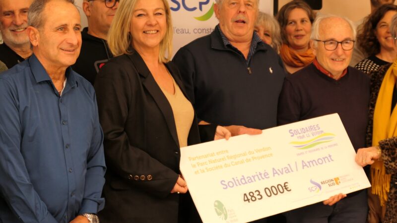 Solidaires pour le Verdon : remise symbolique de chèque au territoire