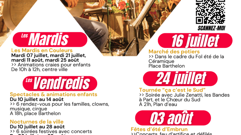 Festivités Plein Air   Embrun  du 14 juillet au 28 août 2026