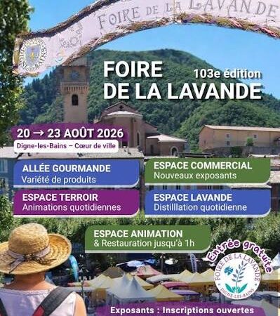 Foire de la lavande Digne les Bains 20 au 23 août